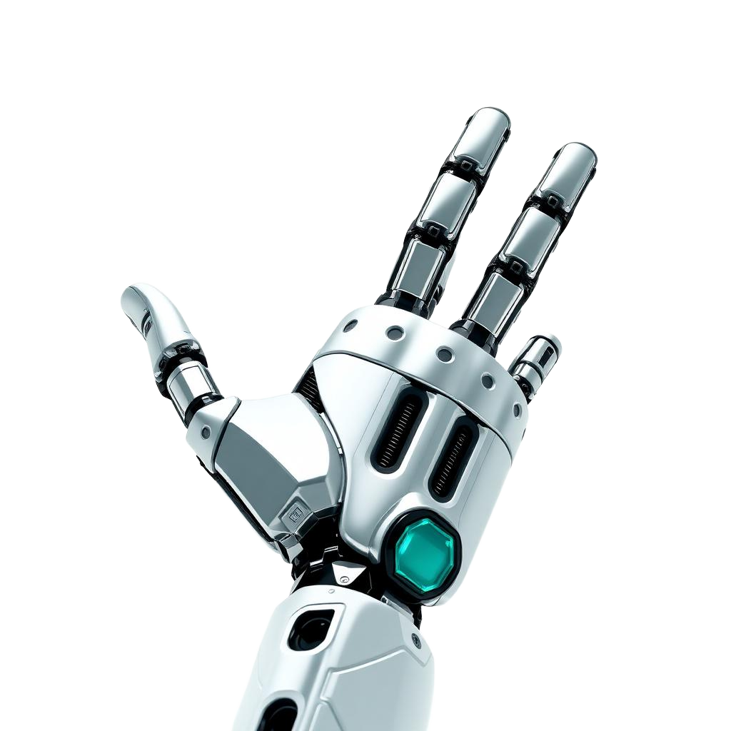 Cybernetic robotic hand reaching forward